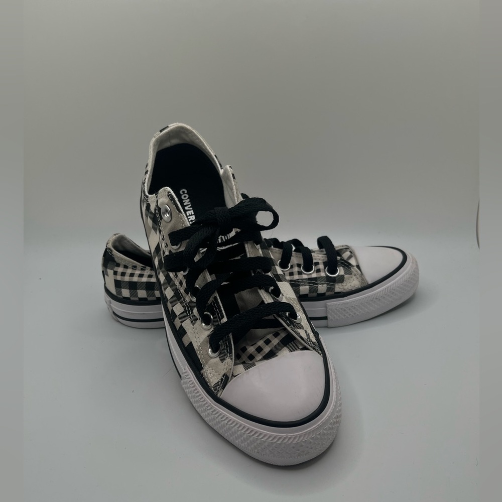Converse Unisex All - Star  Black -White Checkered  Sneakers Size M 5.5. W 7.5 - Picture 2 of 9